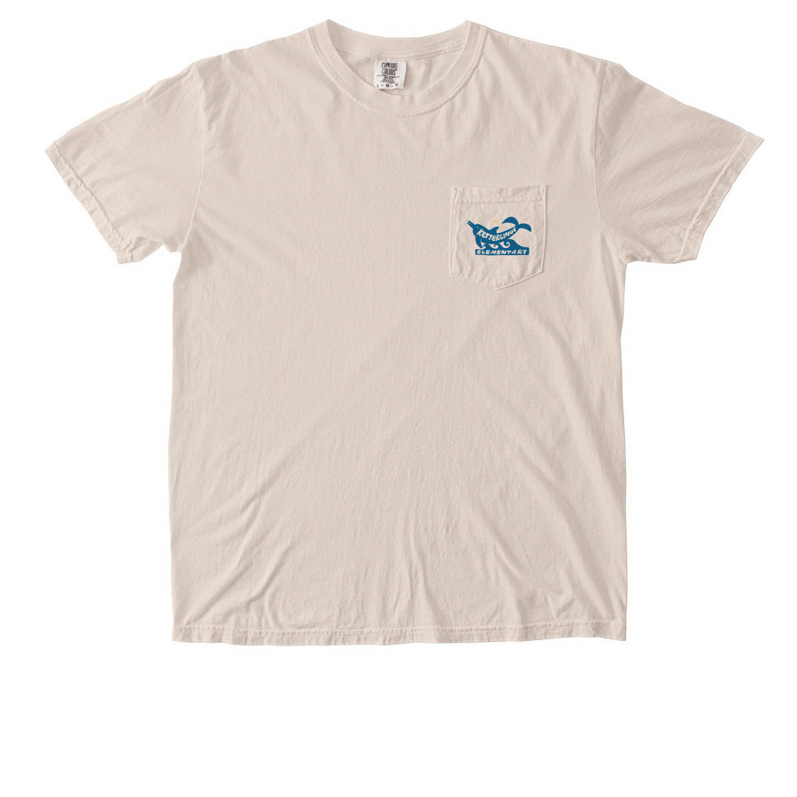 Dolphin Pocket T-Shirt, a Ivory Comfort Colors Pocket Tee