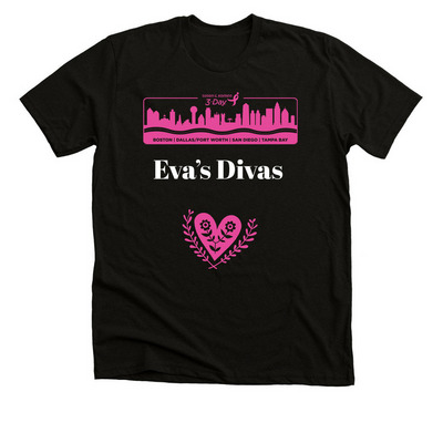 Eva's Divas, a Black Heather Premium Unisex Tee