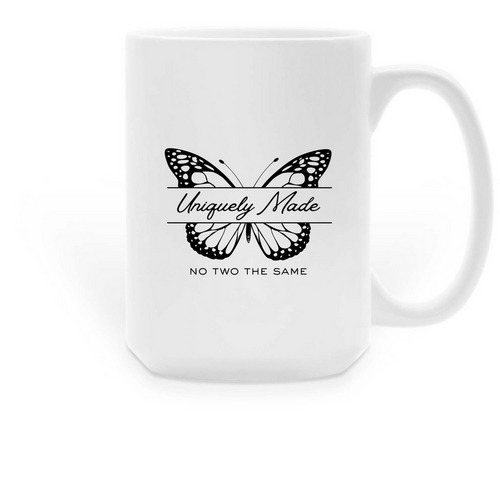 Unique Butterfly Mug, a White Large Coffee Mug