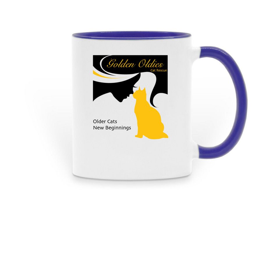 Golden Oldies Mugs, a Dark Blue Two-Tone Ceramic Mug