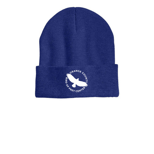 Logo Beanies, a Heather Dark Royal Printed Cuffed Beanie