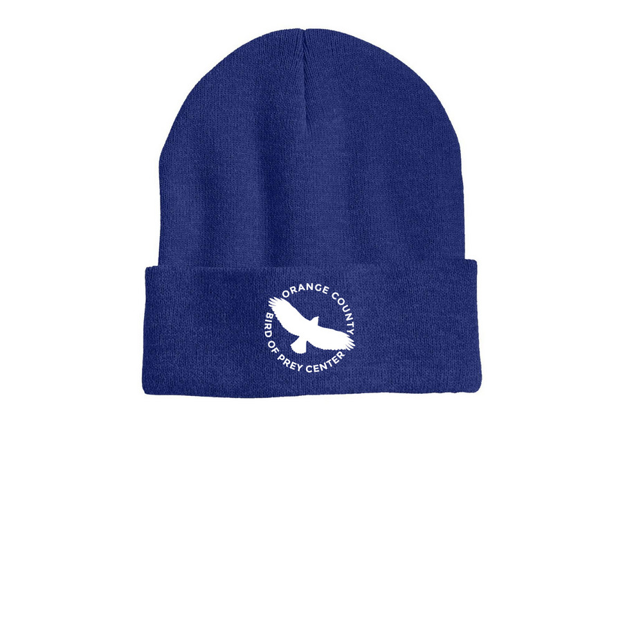 Logo Beanies, a Heather Dark Royal Printed Cuffed Beanie
