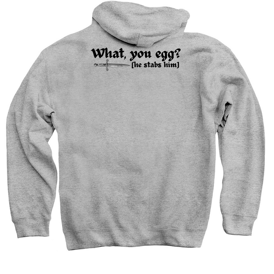 Macbeth - What, you egg?, a Sport Grey Pullover Hoodie (back-view)