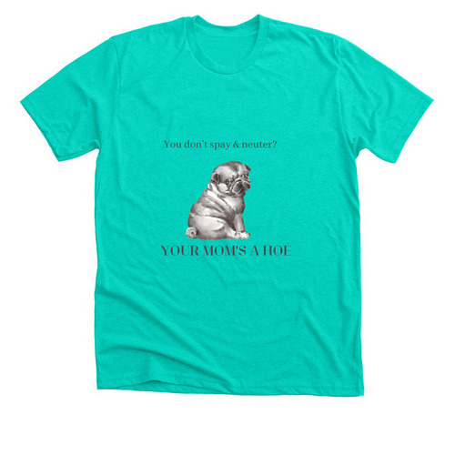 QUESTIONABLE DESIGNS&nbsp;, a Heather Sea Green Premium Unisex Tee