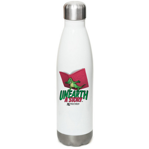 Summer Reading 2026 - Water Bottle, a White Stainless Steel Water Bottle