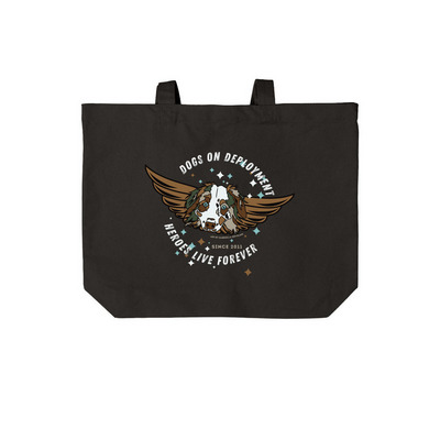 2011-2012 DoD Mascot, JD Totes, a Deep Black Cotton Canvas Tote Bag