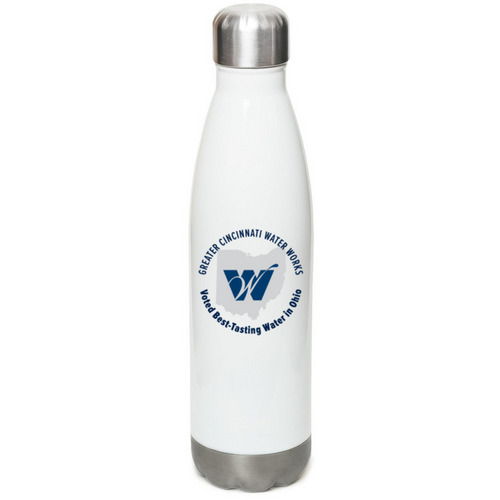 GCWW - Voted Best-Tasting Water in Ohio, a White Stainless Steel Water Bottle