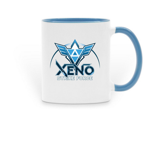 Xeno Strike Force Coffee Mug, a Light Blue Two-Tone Ceramic Mug