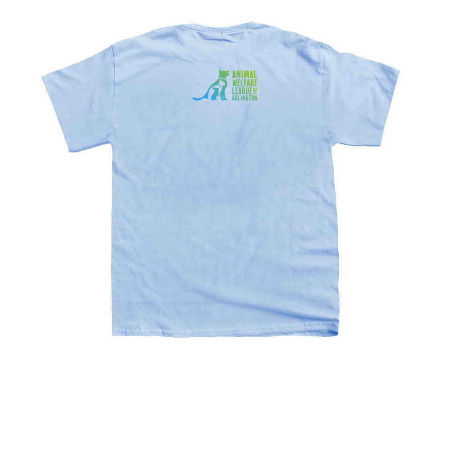 Be a Shelter Hero, a Light Blue Youth Unisex Tee (back-view)