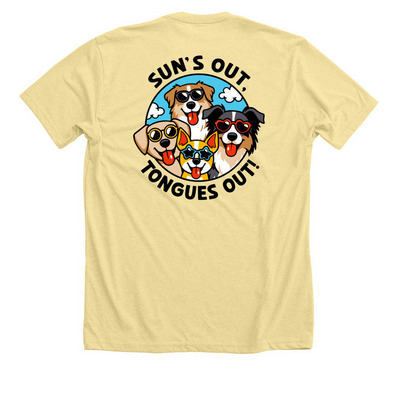 Sun's out, tongues out!, a Heather French Vanilla Premium Unisex Tee