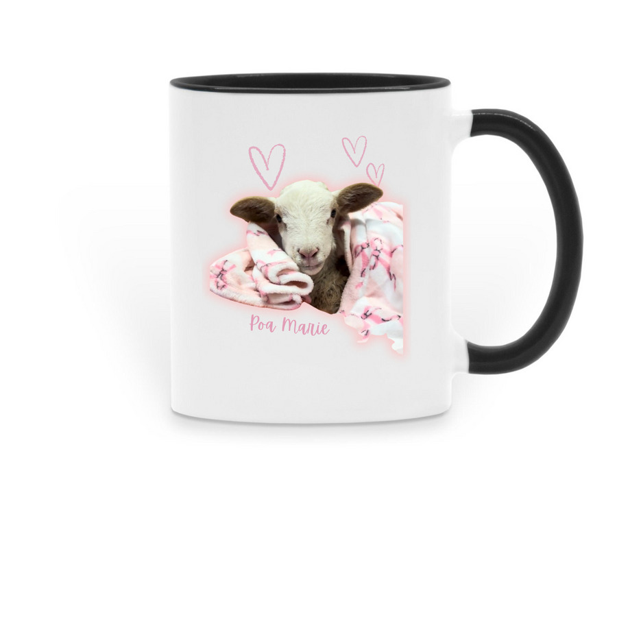 Poa Marie, a Black Two-Tone Ceramic Mug