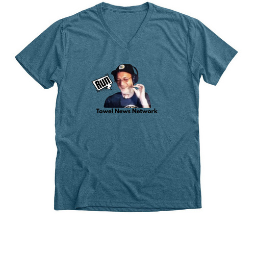 Run, a Heather Deep Teal Premium V-Neck Tee