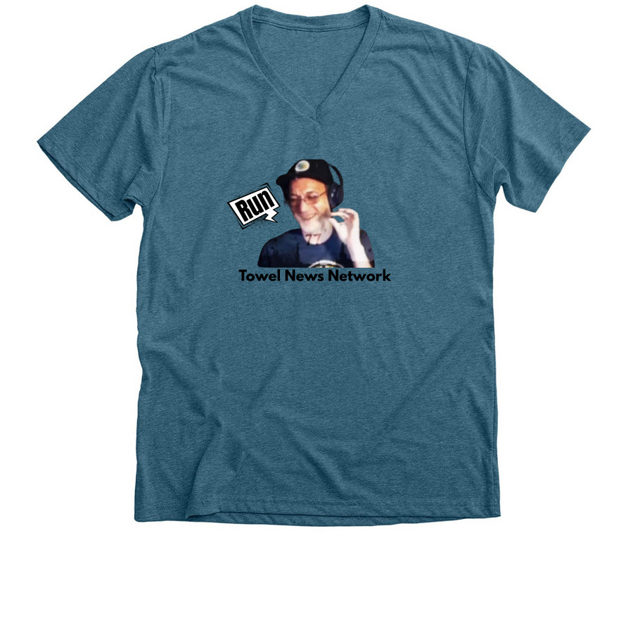 Run, a Heather Deep Teal Premium V-Neck Tee