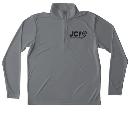 Activewear - Black Logo, a Grey Concrete Unisex Performance Quarter Zip Pullover