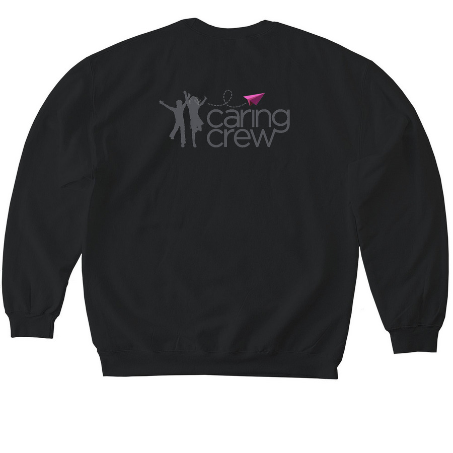 Be Caring, a Black Softstyle Crewneck Sweatshirt (back-view)
