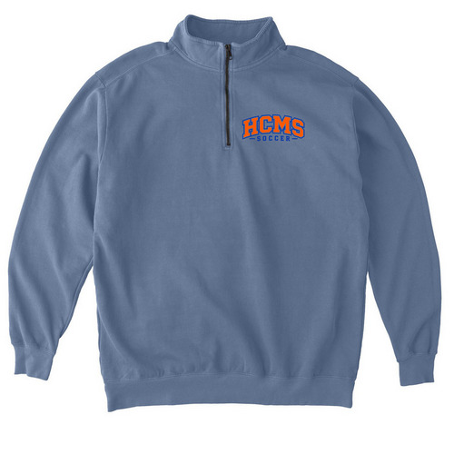 HCMS Pocket, a Blue Jean Comfort Colors Quarter Zip Pullover
