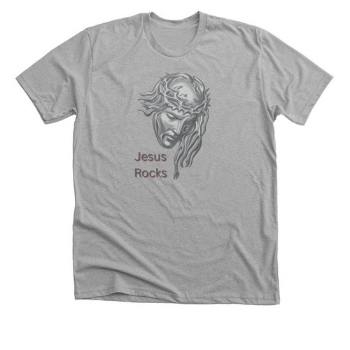 Jesus Rocks&nbsp;, a Athletic Heather Premium Unisex Tee