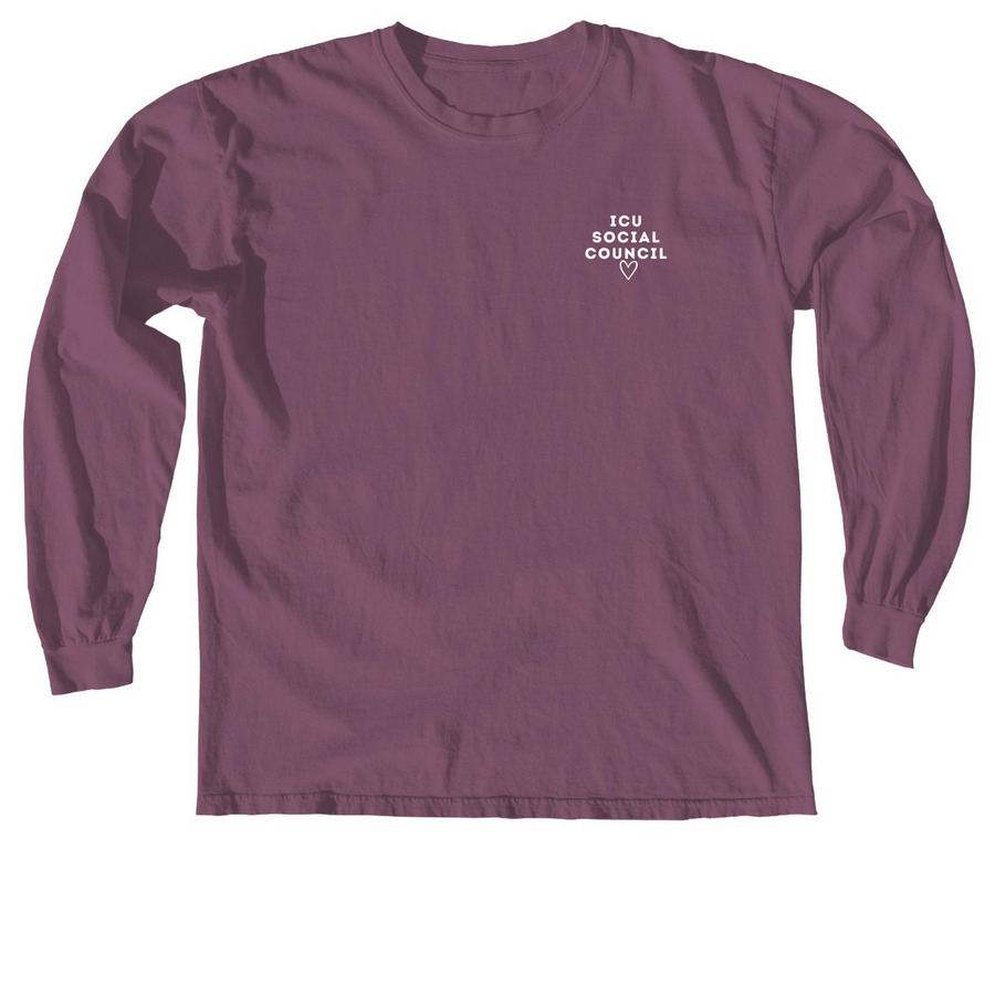 ICU Social Council, a Berry Comfort Colors Long Sleeve Tee