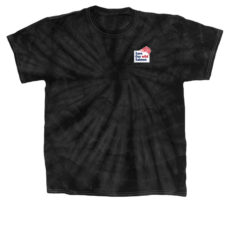 Save Our wild Salmon, a Black Classic Tie Dye Tee