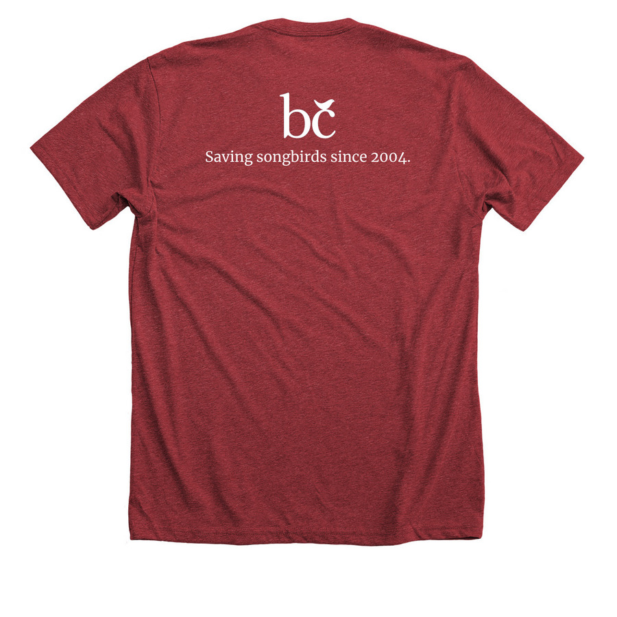 Birds on a Branch, a Heather Canvas Red Premium Unisex Tee (back-view)
