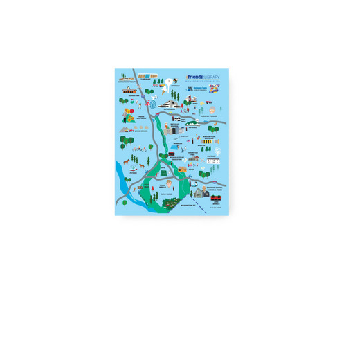Library Map Notepad, a White Spiral Notebook