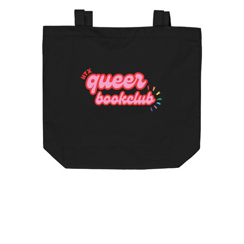 QBC Houston Tote Bag (Pink Outlined), a Black Organic Cotton Tote Bag