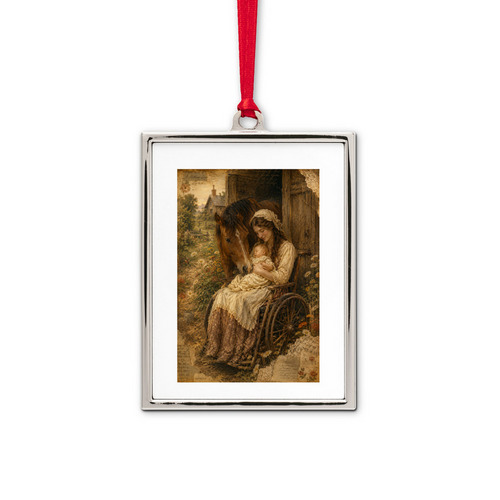 BARNLIGHT BLESSING, a White Silver Portrait Frame Ornament