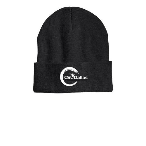 CSLDallas White Logo (Beanies), a Heather Charcoal Printed Cuffed Beanie