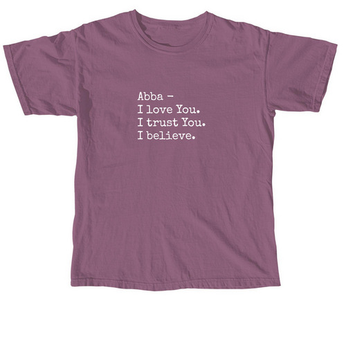 The Prayer - White Ink, a Berry Comfort Colors Unisex Tee