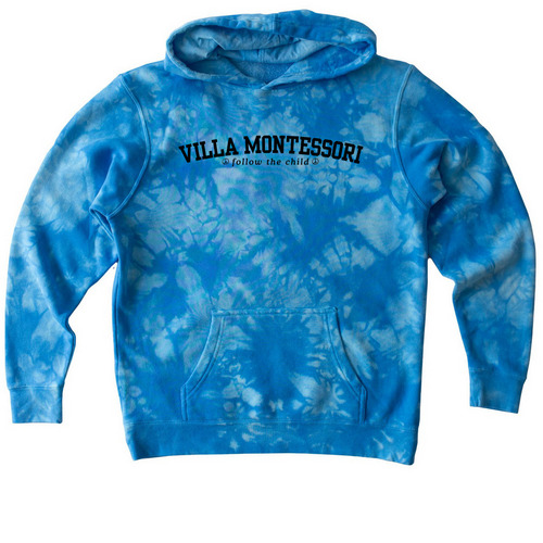 Villa Classic- Youth & Adult, a Aqua Blue Youth Tie Dye Pullover Hoodie