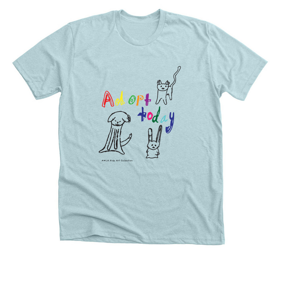 Adopt Today, a Heather Ice Blue Premium Unisex Tee
