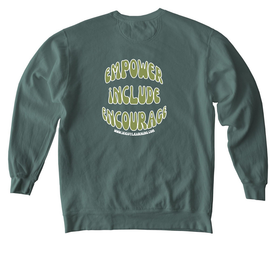 Ike & Ivy Classic, a Blue Spruce Comfort Colors Crewneck Sweatshirt (back-view)