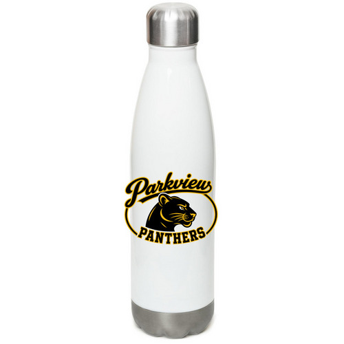 Water Bottle, a White Stainless Steel Water Bottle