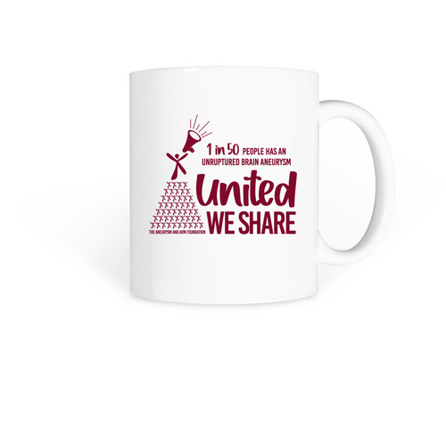 United We Share Mug, a White Coffee Mug