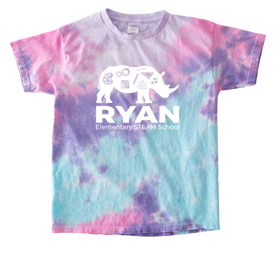 White Rhinos for Kids, a Cotton Candy Youth Tie Dye Tee