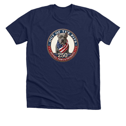 Pitties, Paws & Patriots, a Solid Navy Blend Premium Unisex Tee