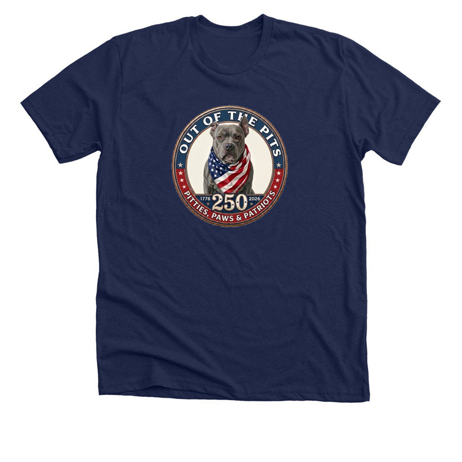Pitties, Paws & Patriots, a Solid Navy Blend Premium Unisex Tee