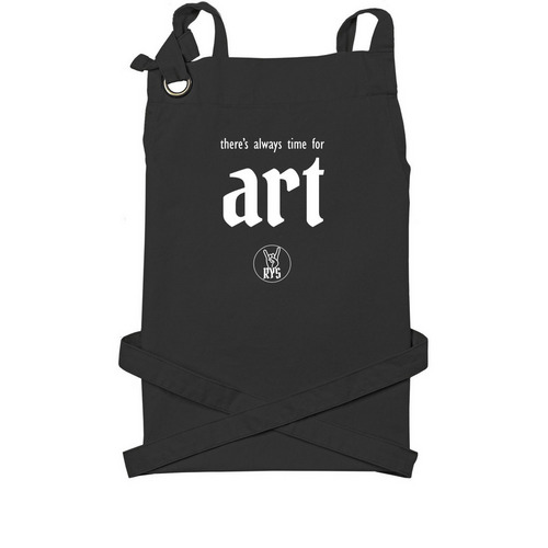 Art Apron, a Black Cotton Canvas Pocket Apron