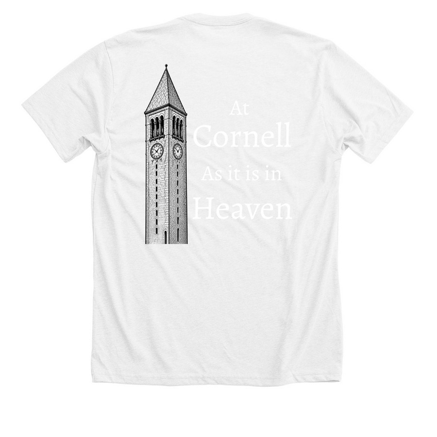GOSPITALITY, a Solid White Blend Premium Unisex Tee (back-view)