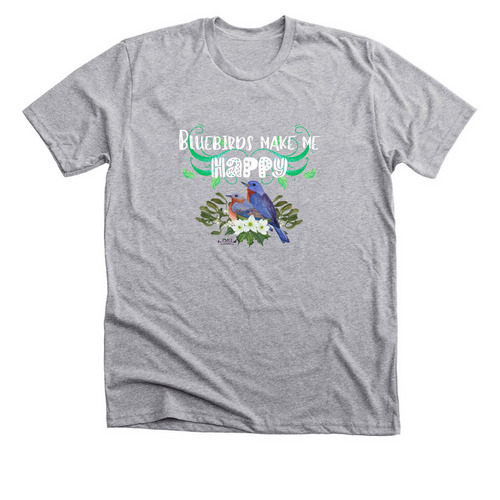 Bluebirds Make Me Happy, a Athletic Heather Premium Unisex Tee