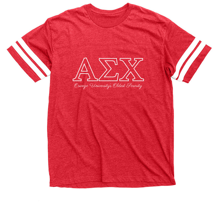 A?? Football Jersey T-shirt, a Vintage Red / White Football Jersey Tee