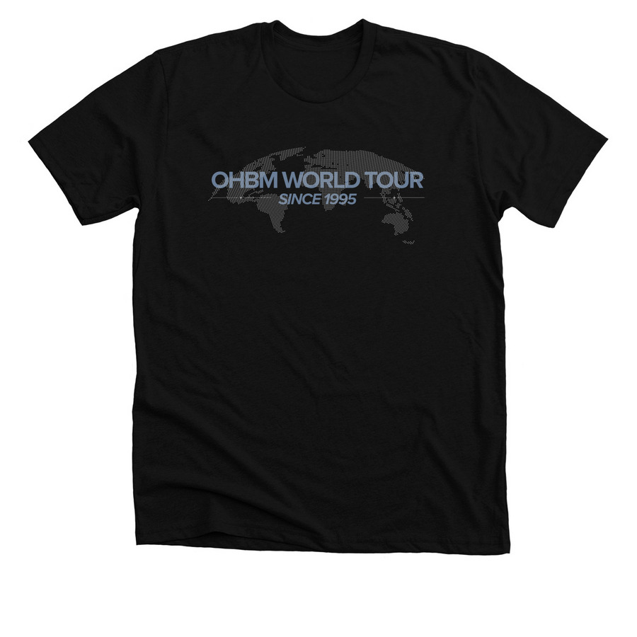 OHBM World Tour Apparel, a Solid Black Blend Premium Unisex Tee