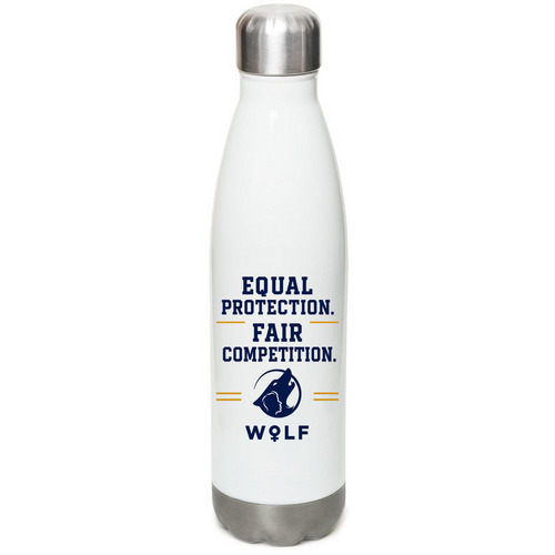 WOLF Sports Bottle - Fair Competition, a White Stainless Steel Water Bottle