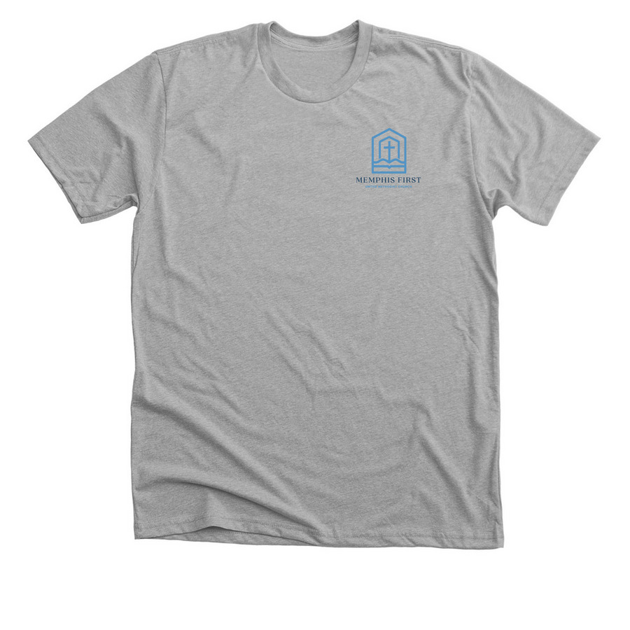 Join Me Downtown @Mem1stUMC&nbsp;, a Athletic Heather Premium Unisex Tee