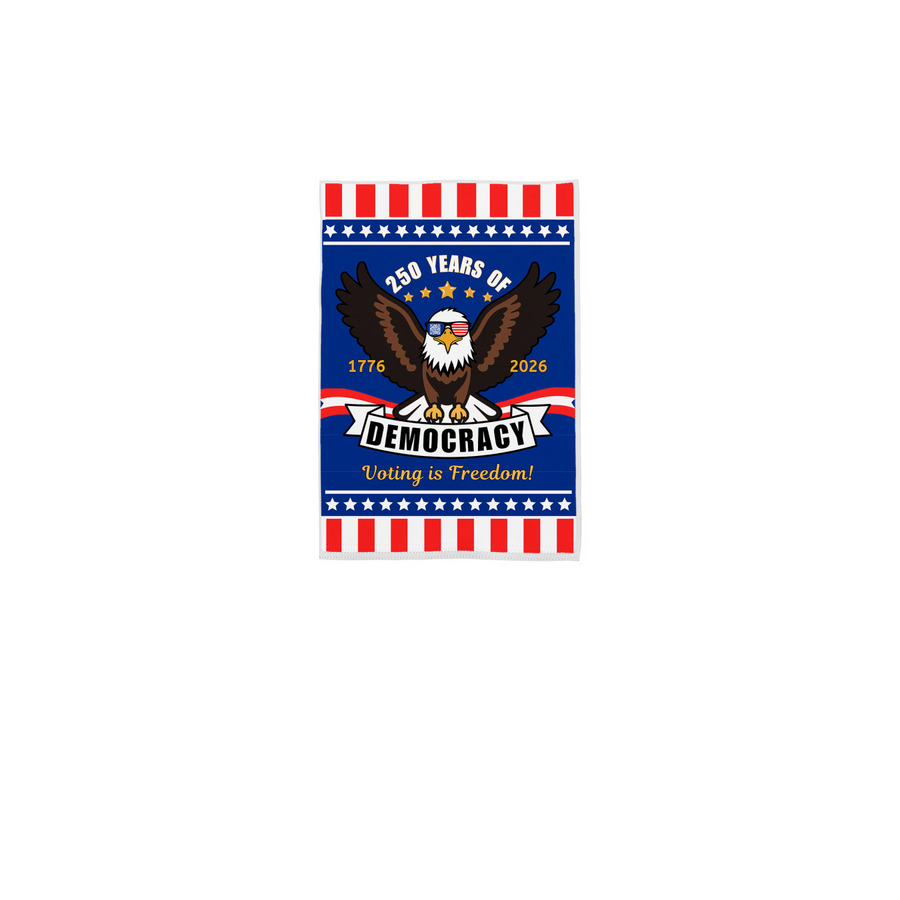 250 years of democracy yard flag&nbsp;, a White 12" x 18" Yard Flag