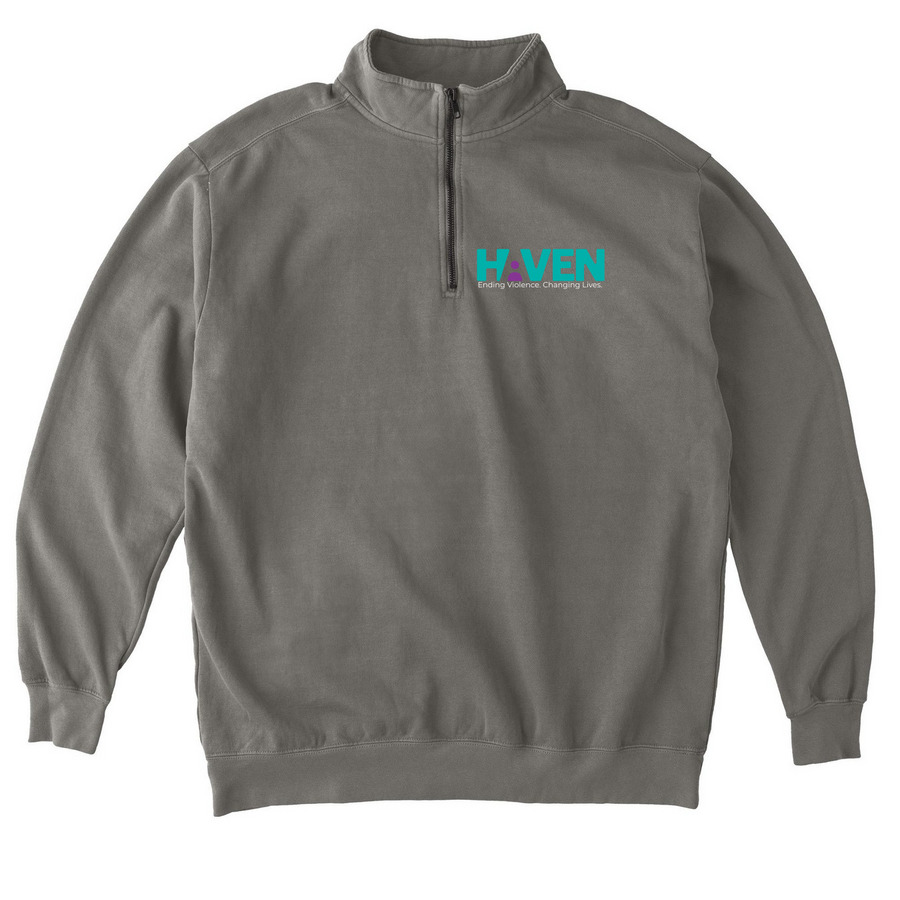 HAVEN Sweatshirts, a Grey Comfort Colors Quarter Zip Pullover