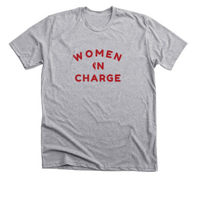 Women in Charge Classic Tee - Red, a Athletic Heather Premium Unisex Tee