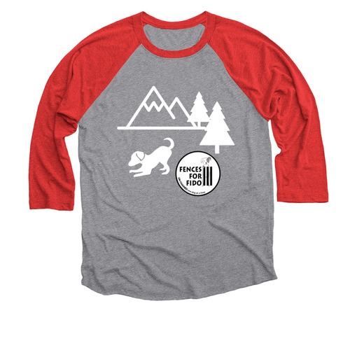 Fences for Fido New Year Campaign&nbsp;, a Red and Premium Heather 3/4 Sleeve Baseball Tee