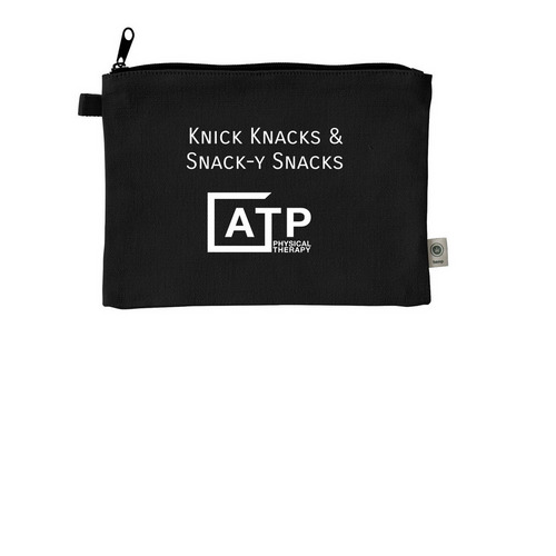 Knick-Knacks Snacky-Snacks, a Black 9"x7" Hemp Blend Pouch