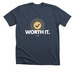 Worth It., a Heather Midnight Navy Premium Unisex Tee